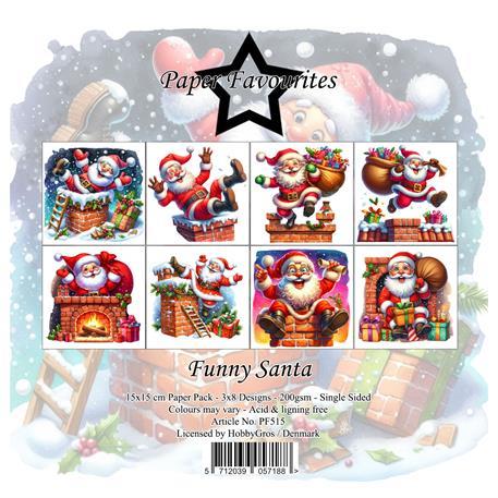 Paper Favourites Funny santa 3x8design 15x15cm 200g